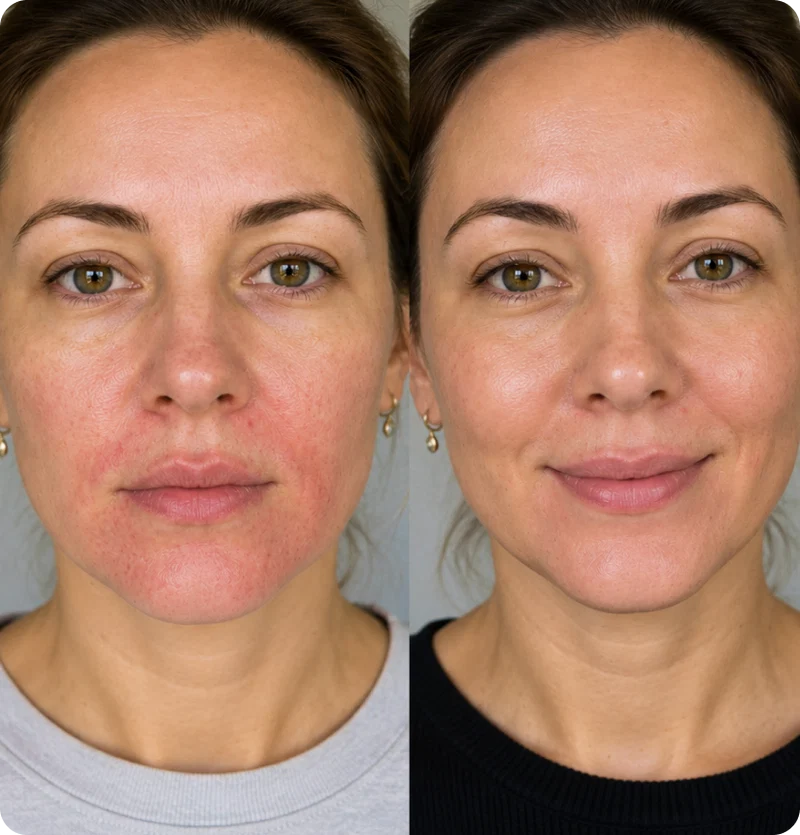 Before and After comparison showing results for Perioral dermatitis